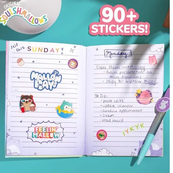 Squishmallows Diary Set with Pen and stickers - Picture 5 of 6